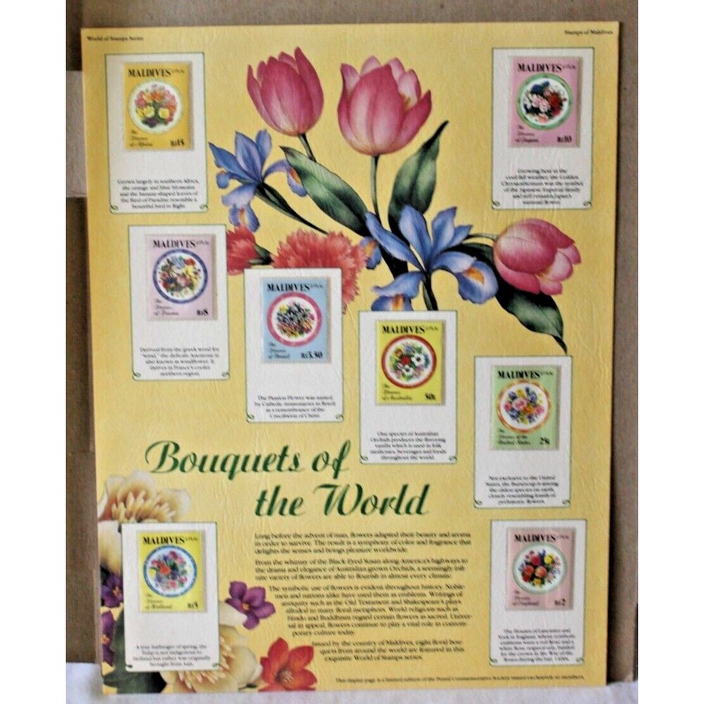 Postal Commemorative Society World of Stamps Series "Bouquets of the World"